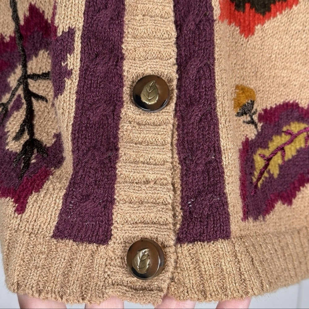 VTG Lucia Embroidered Button Cardigan Autumn Fall Sweater Modest Granny L - Picture 4 of 9
